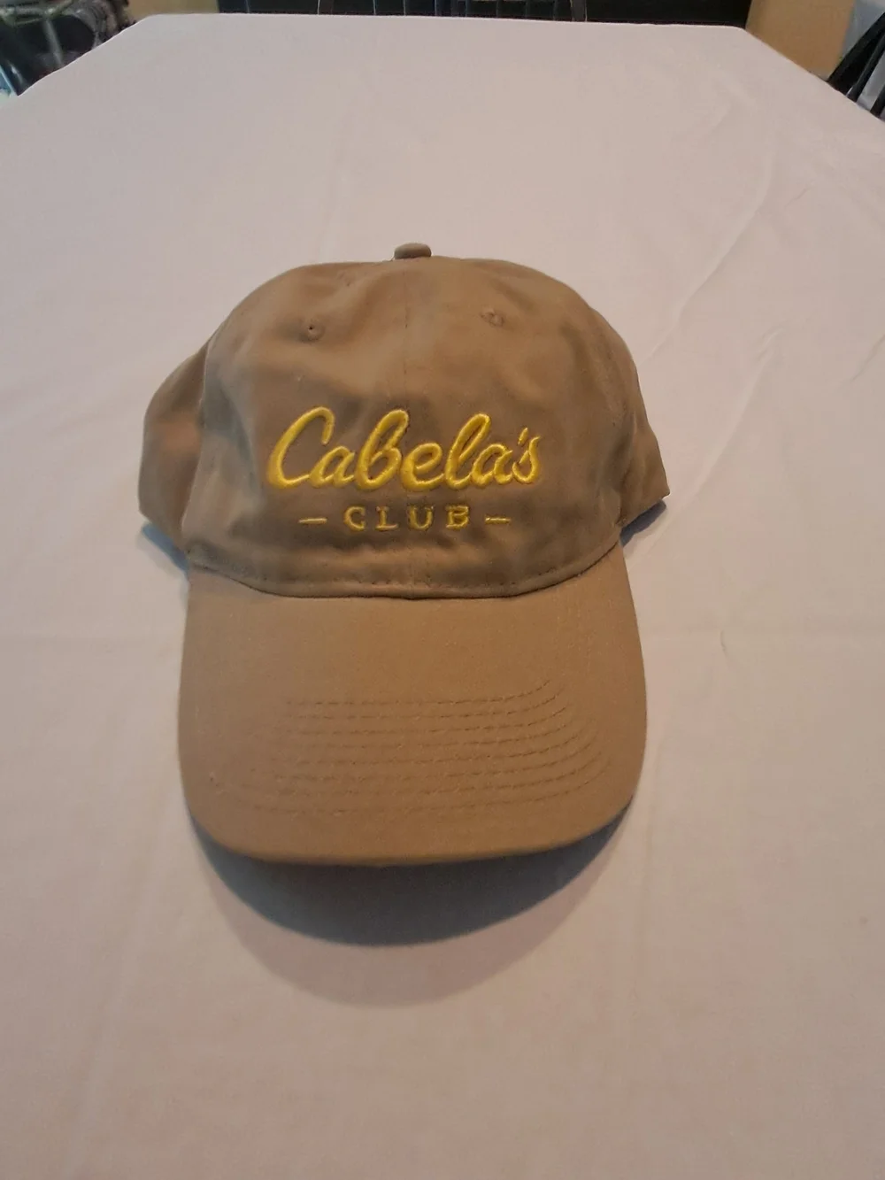 Cabela's Tan Baseball Cap with Yellow Embroidered Logo